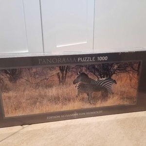 HEYE PANORAMA 1000 PIECE PUZZLE ZEBRA MARE FEEDING BABY....BRAND NEW!